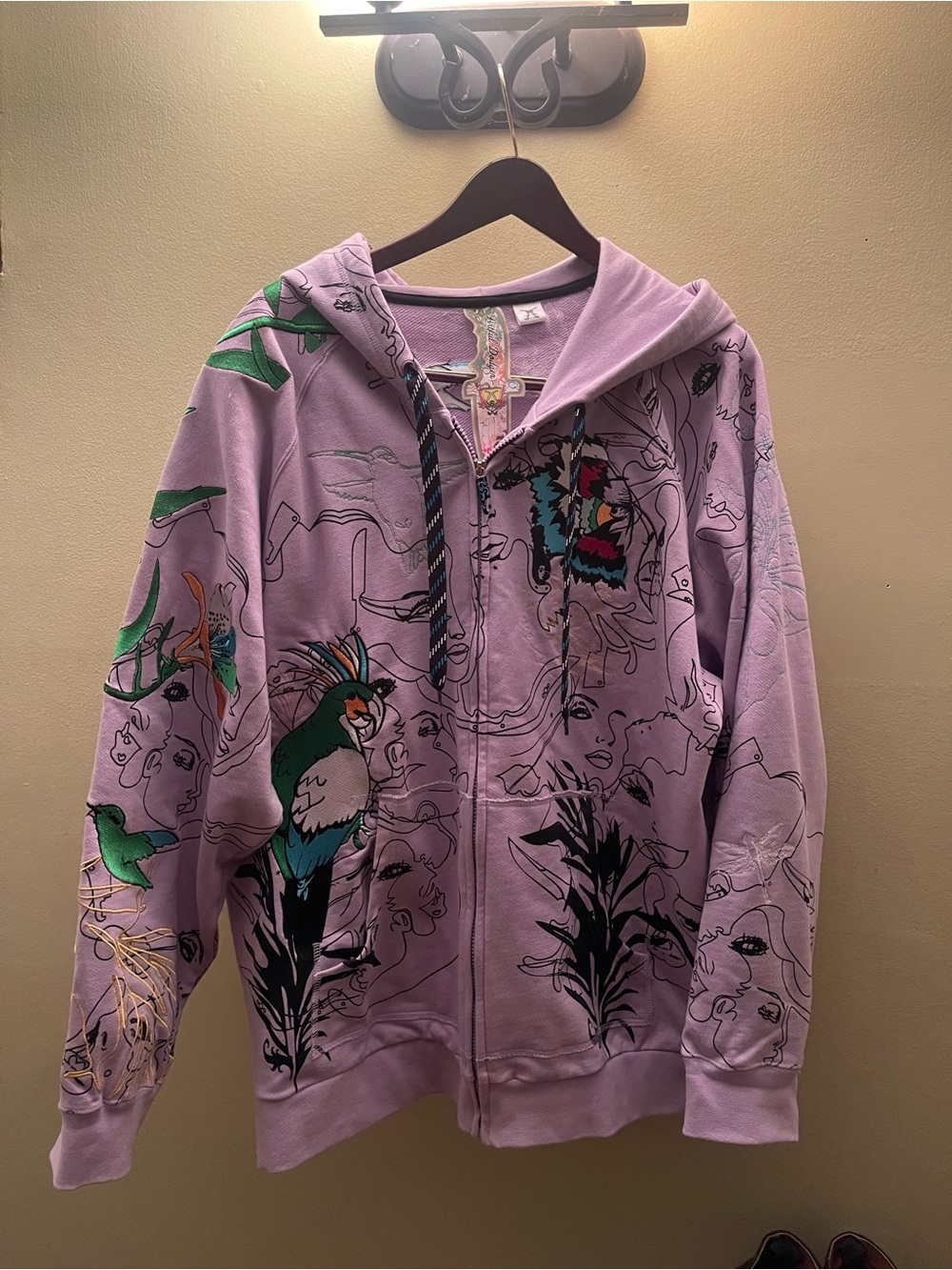 RARE DEADSTOCK Artful Dodger Y2K Embroidered Zip Hoodie 3XL